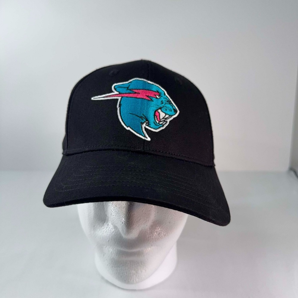MrBeast Panther Snapback Hat Black Graphic Baseball Cap NWT One Size